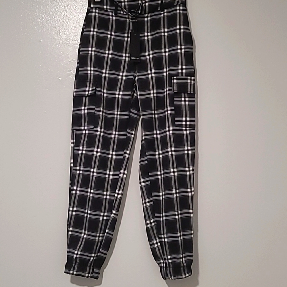 Forever 21 , Cargo Pants, Plaid Print Womens